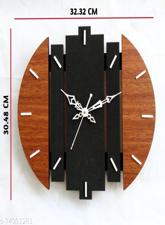 Unique Craft Unique Sports Craft 3D Wooden Antique Design Wall Clock for Living Room, Bedroom Wall, Home and Office, Black, MD_UNQ-013 - Image 5